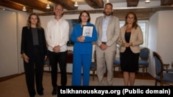 Сьвятлана Ціханоўская на сустрэчы з прадстаўнікамі Міжнароднай плятформы збору доказаў злачынстваў Лукашэнкі