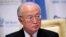 Yukiya Amano, the head of the International Atomic Energy Agency, speaks at a news conference in Abu Dhabi, United Arab Emirates, on October 30.