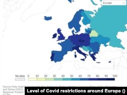 Nivelul restricțiilor COVID în Europa.