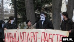 Під час акції протесту, Сімферополь, 30 березня 2010 р.