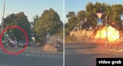 Daşkentdäki ýol-ulag hadysasynyň pursaty. Wideodan alnan skrinşot.