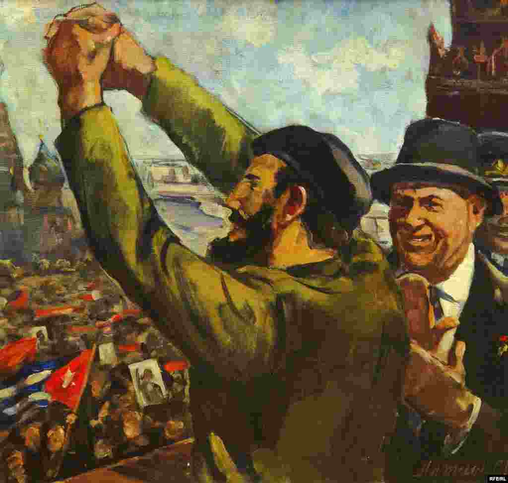 Nikita Khruschev i Kastro na Red Square, S.Altaev; 03October2006; scan taken by Lilya Palveleva