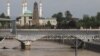 Мост через Сунжу, резиденция Кадырова, Грозный 
