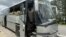 A picture posted by Yegor Kovalchuk, the acting governor of Bryansk, purportedly shows the aftermath of a drone strike on a bus at a highway in the Russian border egion.