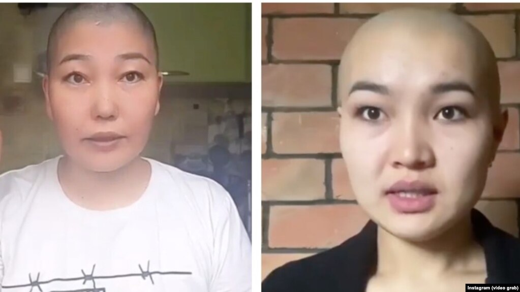 Kazakhstan - women shaved their head in protest