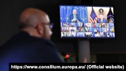 Az Európai Tanács videókonferenciája Joe Biden amerikai elnök részvételével