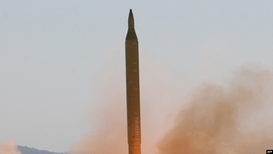 Iran tests a long-range Shahab-3 missile at an unspecified location in September 2009.