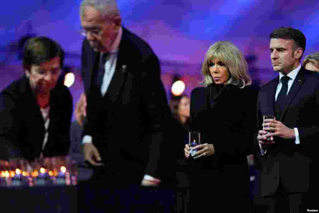 Președintele francez Emmanuel Macron și soția sa Brigitte Macron.