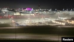 O vedere generală asupra aeroportului din München, Germania, pe 3 octombrie 2025, după ce a fost închis deoarece au fost observate mai multe drone.