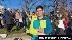 Student Jovan Vuković iz Beograda na pauzi u Topoli, 13. februar 2025