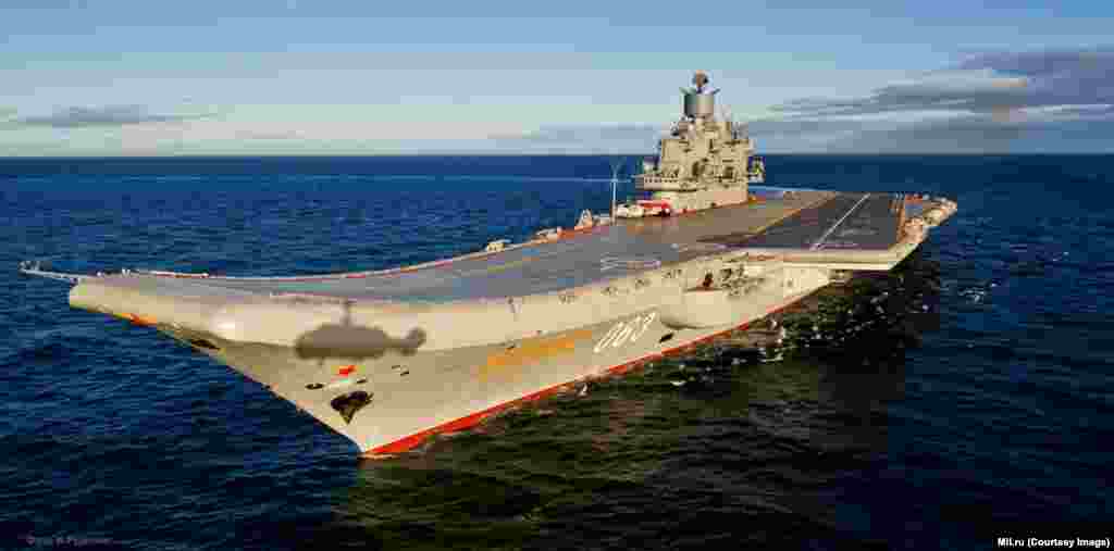 The Admiral Kuznetsov relies on a &ldquo;ski jump&rdquo; runway to help lift planes skyward. The distinctive design ensures planes an upward trajectory even when the Admiral Kuznetsov heaves forward, but the lack of a catapult means the planes are limited in the amount of fuel, and weaponry, they can carry.