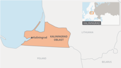 Калінінград на мапі