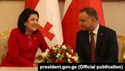 Анджей Дуда и Саломе Зурабишвили. Варшава, 7 мая 2019 г.