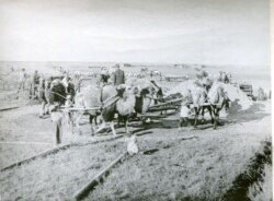 Work on a collective farm in the Kazakh S.S.R. in the 1930s