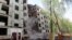 A "Khrushchyovka" apartment block is demolished in Moscow earlier this year. 