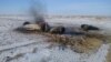 Kazakhstan – An unknown iron object that fell from the sky near Nogaity village in Aktobe region. 09Jan2020. The photo taken local residents.