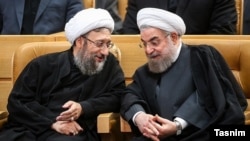 President Hassan Rouhani and head of Iran's Judiciary, Amoli Larijani. File photo