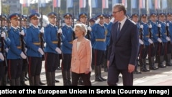 redsednica Evropske komisije Ursula fon der Lajen sa predsednikom Srbije Aleksandrom Vučićem u Beogradu, 25.10.2024.