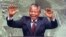 U.S. -- Nelson Mandela acknowledges the cheers of the United Nations members during speech to the U.N. Committee Against Apartheid, in the General Assembly Hall, 22Jun1990