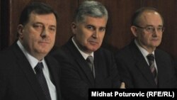 Milorad Dodik, Dragan Čović i Božo Ljubić na jednom od postizbornih dogovora, decembar 2010