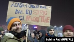 La protestul de noaptea trecută la București