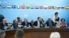 Belgium - NATO Secretary General Anders Fogh Rasmussen chairs a meeting of the North Atlantic Council with Armenia's Defense Minister Seyran Ohanian and Foreign Minister Edward Nalbandian, Brussels, 20May2014.