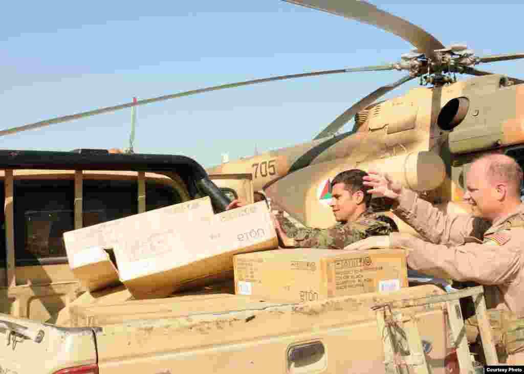 The Afghan Air Force and ISAF are supporting the distribution drive and help with the transport of the radios to remote and isolated areas across the country.