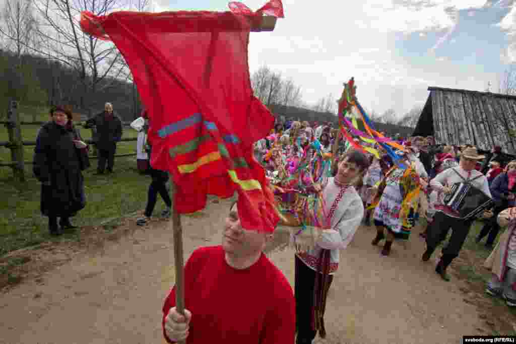 Belarus - People in national dresses take part in the pagan rite Yurya celebration, Strochytsy, Minsk region, 26Feb2015