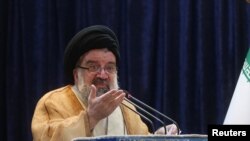 Iranian cleric Ayatollah Seyed Ahmad Khatami delivers a sermon during Friday prayers in Tehran, May 26, 2017