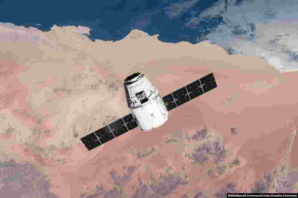 The Crew Dragon is a major update of SpaceX’s first Dragon capsule (pictured), which has been flying unmanned resupply missions to the ISS since 2012.