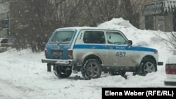 Полиция көлігі. Көрнекі сурет.