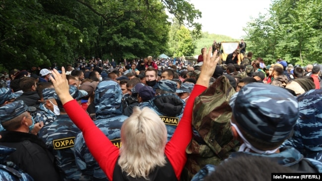 Одна из протестных акций в Башкирии. Август 2020 года