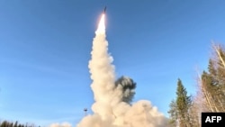 تصویری که وزارت دفاع روسیه از آزمایش موشک کروز هستهای این کشور در ۲۲ اکتبر ۲۰۲۵ منتشر کرده است