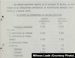 Raport al Securității Economice care detaliază criza energetică în care se afla România în 1989