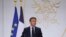 Președintele francez Emmanuel Macron la reuniunea anuală a corpului diplomatic, Palatul Élysée, Paris, Franța, 28 august 2023.