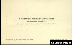 Послевоенная визитная карточка Г. Брюшвейлера. Источник: Schweizerisches Bundesarchiv