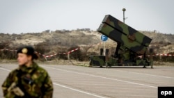 NASAMS antiaircraft missile systems are deployed by Dutch forces in Noordwijk in March 2014.