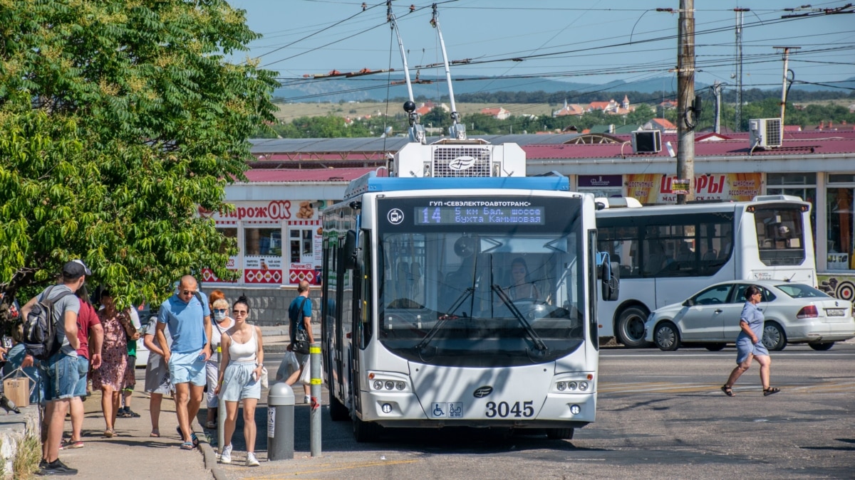 Севастополь транспорт. Троллейбус Севастополь 5555.