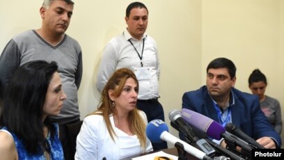 Armenia -- Opposition mayoral candidate Zaruhi Postanjian gives a press conference in Yerevan, 14May2017