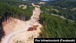 Imagine cu traseul lotului 3 al autostrăzii Sibiu-Pitești, construit de compania italiană Webuild în asociere cu firma românească Tancrad.