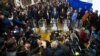 UKRAINE – Acting Ukrainian President and presidential candidate Petro Poroshenko (C) together with family members at a polling station in Kyiv, 31 March 2019