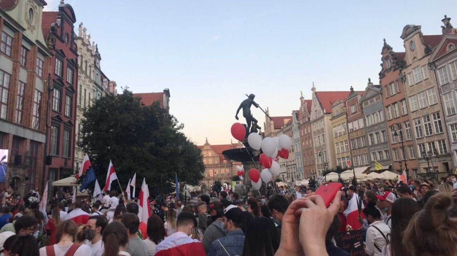 Акцыя беларусаў у Гданьску, Польшча. 14 жніўня 2020 