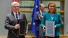 Belgium - EU foreign policy chief Federica Mogherini and Armenian Foreign Minister Edward Nalbandian sign the Armenia-EU Comprehensive and Enhanced Partnership Agreement in Brussels, 24Nov2017. 