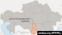 Оңтүстік Қазақстан облысының картадағы орны