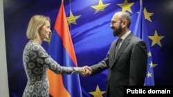 Belgium - EU foreign policy chief Kaja Kallas meets Armenian Foreign Minister Ararat Mirzoyan, Brussels, April 14, 2026. 