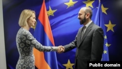Belgium - EU foreign policy chief Kaja Kallas meets Armenian Foreign Minister Ararat Mirzoyan in Brussels, April14, 2026. 