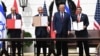 Bəhreyn xarici işlər naziri Əbdüllətif Əlzəyani, İsrailin baş naziri Benyamin Netanyahu, ABŞ prezidenti Donald Tramp və BƏƏ xarici işlər naziri Abdullah bin Zayed Əl Nəhyan "Avraam razılaşmaları"nın imzalanması mərasimində. 2020