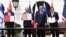 U.S. -- Bahrain Foreign Minister Abdullatif al-Zayani, Israeli Prime Minister Benjamin Netanyahu, U.S. President Donald Trump, and UAE Foreign Minister Abdullah bin Zayed Al-Nahyan participate in the signing of the Abraham Accords where the countries of B