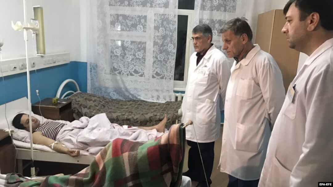 Чабуулда жарадар болгон адам. 