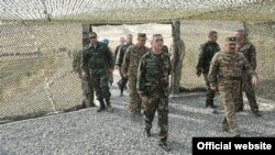 Armenian President Serzh Sarkisian (center) visited army units in Nagorno-Karabakh on November 12.